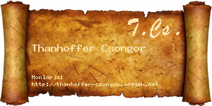 Thanhoffer Csongor névjegykártya